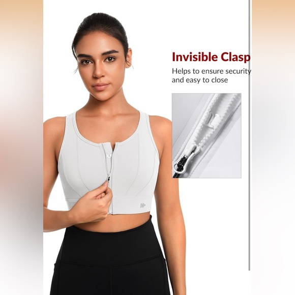 Yvette High Impact Front Zip Sports Bra *See Notes* - Picture 5 of 12